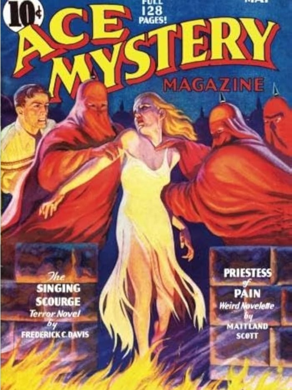 vintage magazine "Ace Mystery Magazine" from May 1936 cover art print